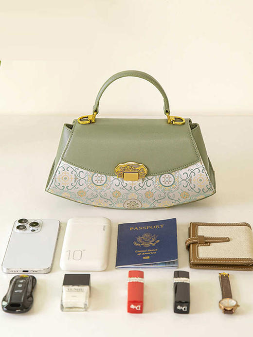 非遗宋锦包包女新中式国风，手提妈妈包重锻桑蚕丝单肩斜挎包KM-0148-M6 商品图1