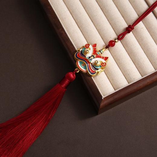 景泰蓝醒狮汽车挂件本命年2024新款流苏车载内吊饰后视镜挂饰吊坠 商品图2