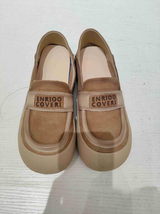 581250春季新品 时尚头层牛皮猪皮鞋垫厚底舒适百搭简约休闲鞋真皮单鞋女一脚蹬懒人 商品图3