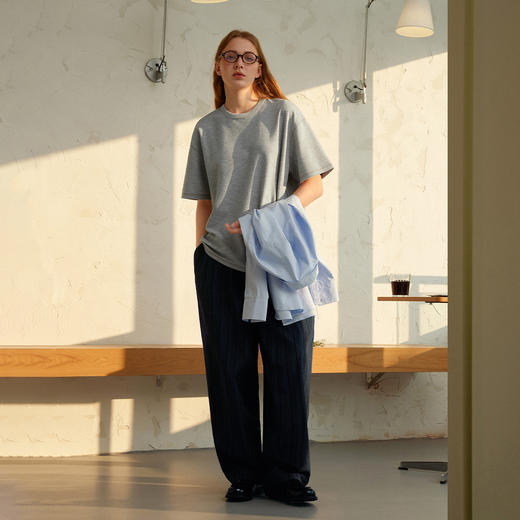 714street重磅纯色肌理感毛巾布短袖T恤男2025夏季新款基础款上衣 商品图2