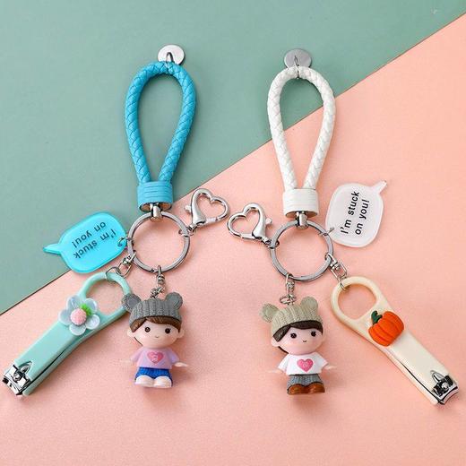 可爱卡通情侣钥匙扣挂件一对创意防丢汽车钥匙链女男女书包挂饰 商品图3