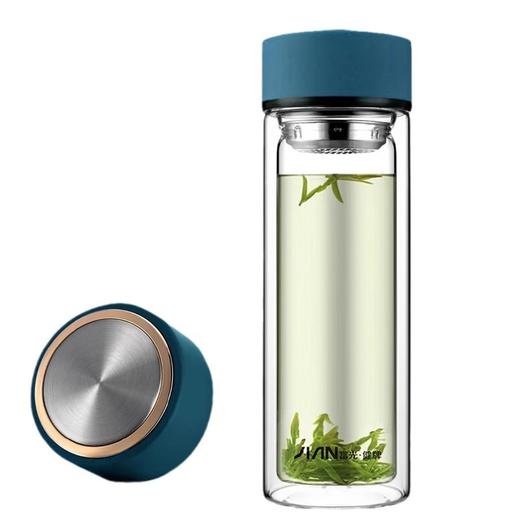 【创意泡茶杯，带盖设计】富光双层玻璃杯 男女创意便携 水杯泡茶杯子 大容量耐热带盖水杯-QQ 商品图4