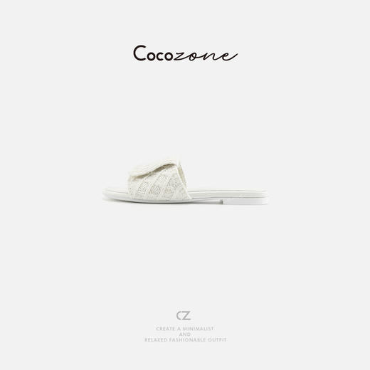 COCO ZONE 时尚设计感菱格气质百搭女士拖鞋CD2A0238 商品图0