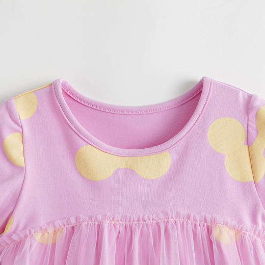 马克珍妮夏装新款 女童趣味满印网纱拼接连衣裙230658 商品图4