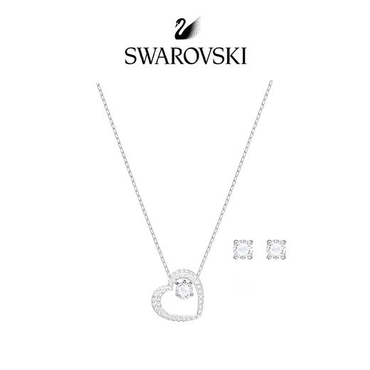 【般贸】Swarovski 施华洛世奇爱心项链耳钉套装 商品图0