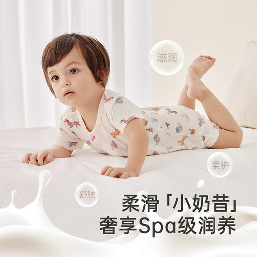 【商场同款】英氏婴儿衣服夏季短袖透气男女宝连体衣爬服2025新款 商品图1