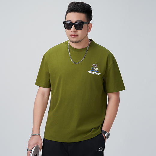 【DMH】大依优型大码男装圆领短袖T恤休闲宽松加肥加大潮流胖子上衣 商品图1