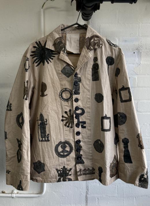 John Alexander Skelton 浅茶色古圣像印花衬衫 商品图3