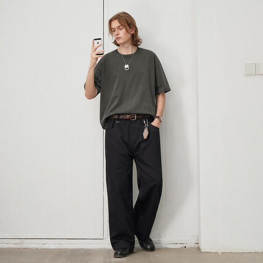 714street美式复古蜡染水洗做旧短柚T恤男25夏季新款重磅日系上衣 商品图4