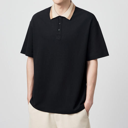 墨麦客男装2024夏季新款凉感撞色翻领polo衫速干防晒短袖T恤男潮 商品图1
