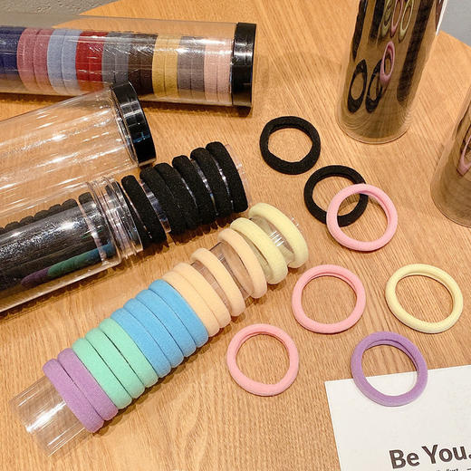 20根罐装高弹力加粗发绳韩国桶装头绳发圈马尾高弹力淘宝抖音福利 商品图2