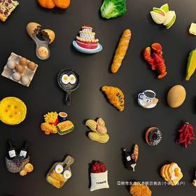 冰箱贴磁贴3d立体食玩装饰吸铁石ins风个性创意摆件磁性贴中