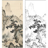 陈少梅山水人物工笔画白描底稿《听松观瀑》临摹勾线高清打印稿SM20 商品缩略图0