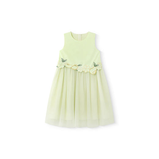 英氏儿童裙子夏季女童连衣裙透气背心裙纯棉2025新款网纱连衣裙 商品图4