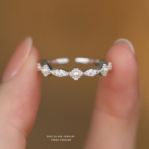 【素冰】s925纯银圆珠开口戒指【YXS-K2028】 商品图2