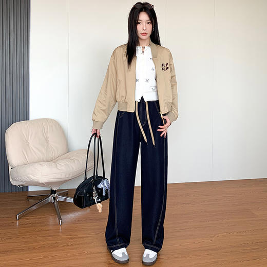 春夏季高腰显瘦宽松牛仔香蕉裤 亲肤垂顺柔软牛仔面料 商品图2