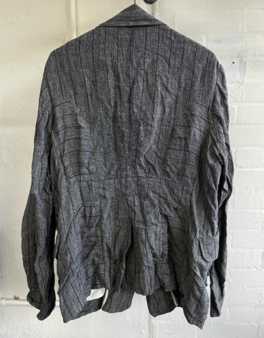 John Alexander Skelton 灰色条纹爱尔兰亚麻诗人夹克 商品图11