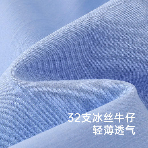 英氏儿童裤子夏季冰丝凉感牛仔裤中大童中裤透气女童裤子2025新款 商品图1