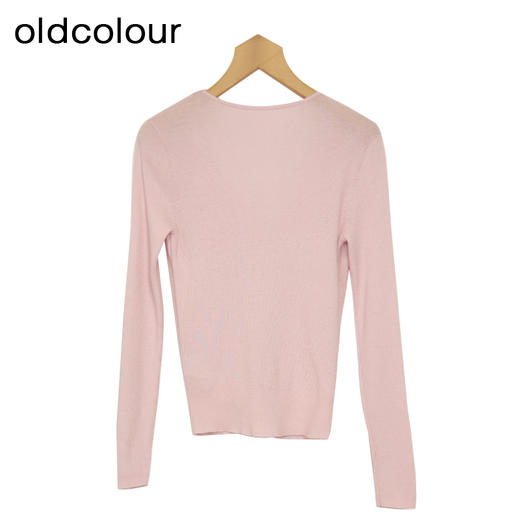 Oldcolour春季新品时尚纯色气质百搭通勤毛织套头衫P12052203 商品图2