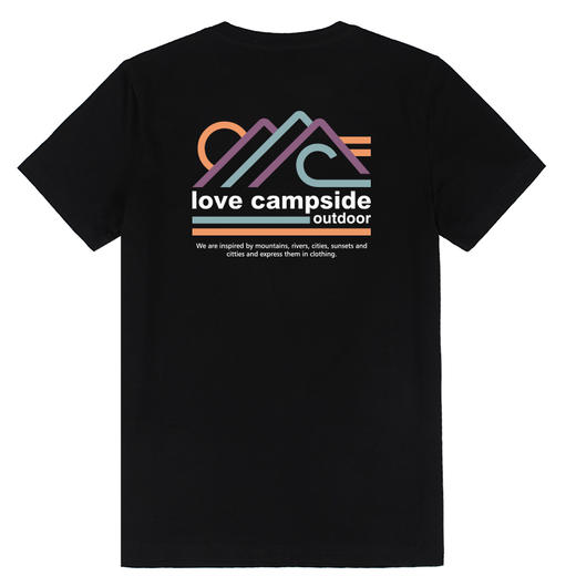 【95棉亲肤透气】男士微弹短袖T恤 户外露营简约风印花 合体显瘦 NMT-2200 商品图3