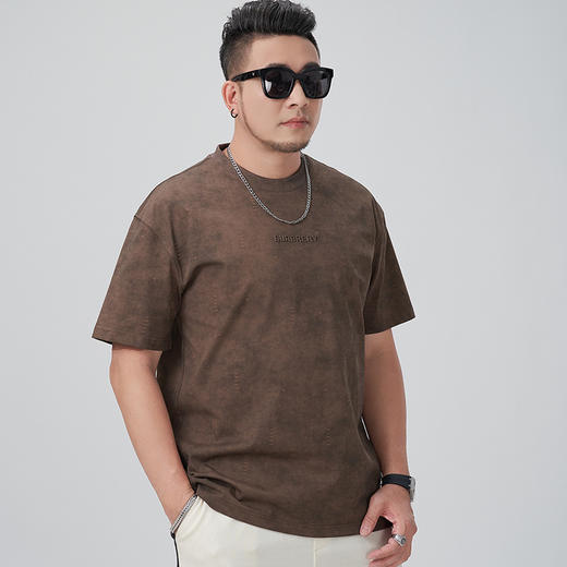 【DMH】大依优型大码男装圆领短袖T恤休闲宽松加肥加大潮流胖子上衣 商品图1