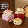 摩登主妇生日女孩泡面碗双耳带盖面汤碗家用2025新款餐具陶瓷碗具 商品缩略图4