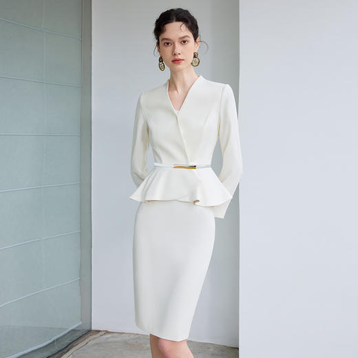 IWY/气质小香风西装套裙女春季长袖播音上镜职业装美容院工作服CS1864 商品图3
