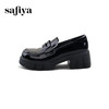 Safiya/索菲娅2025英伦学院风钻扣粗跟漆皮厚底增高乐福鞋SFD1112415 商品缩略图2