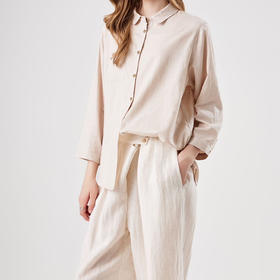 【LP同款 】SUSX老钱风亚麻衬衫A03YM882403（下单3-7天发货）