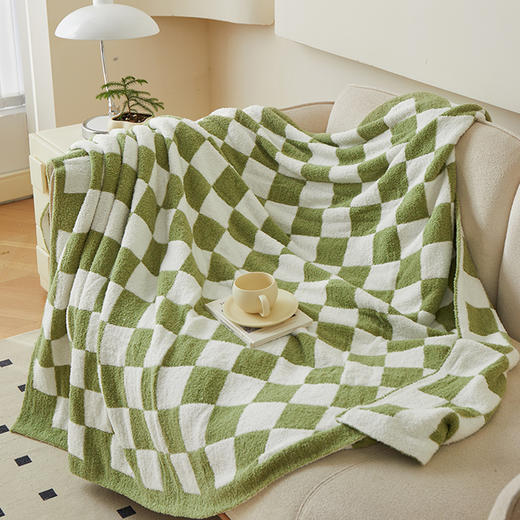多喜爱 半边绒多用毯（格韵姜黄、格韵淡紫、格韵奶绿、幻想卡其） 商品图4