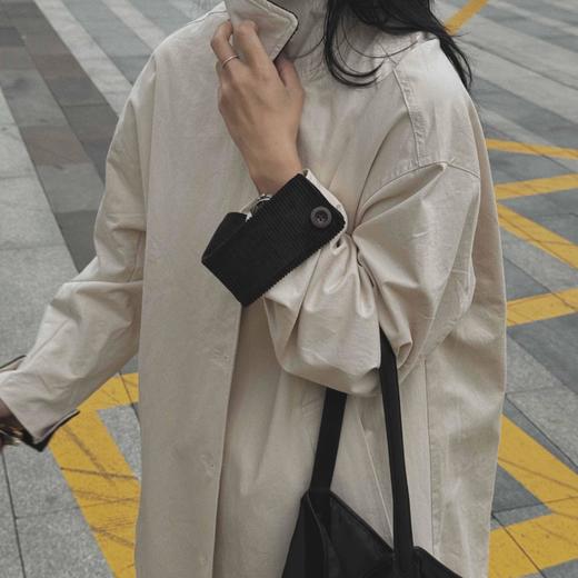 顺丰包邮洛诗琳52344法式复古纯棉撞色高级长款风衣1125 商品图1