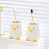 可爱鸭子刷牙杯子洗漱杯套装情侣一对家用漱口杯陶瓷创意牙刷牙缸 商品缩略图1