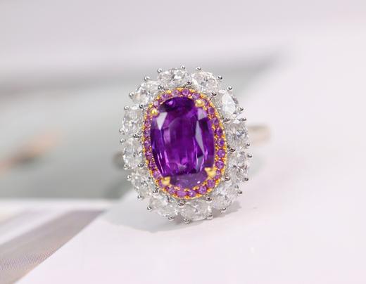 2.2ct刻面紫蓝宝戒指 商品图2