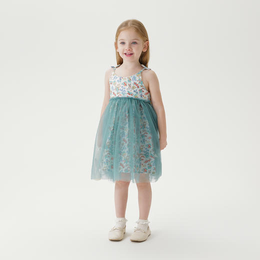 【马克珍妮 芦芙】新款夏装 女童网纱蝴蝶结吊带连衣裙230956 商品图1