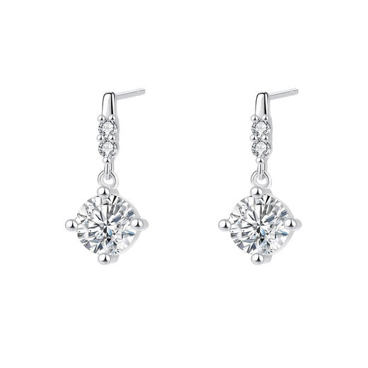 【斗雪】s999纯银四爪锆石耳饰【YXS-E5126】 商品图4