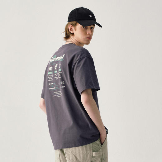 714street美式复古餐饮菜单印花短袖T恤男2025夏季新款国潮情侣装 商品图2