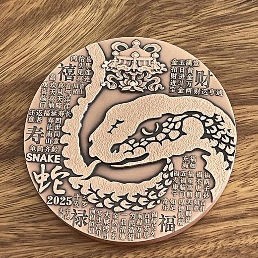 【中国金币】2025生肖蛇年护身佛圆形大铜章 商品图5
