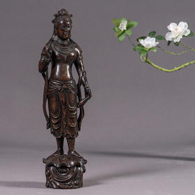 清 沉香木雕净瓶观音像