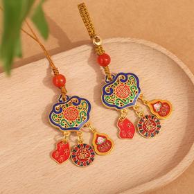 复古平安锁钥匙扣古风民族风合金挂件男女编织专用挂饰网红锁钥匙