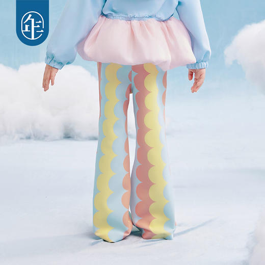 年衣童装女童裤子2025年春季新款女大童喇叭裤瑜伽裤甜美洋气休闲裤幻彩糖羽长裤 商品图4