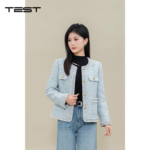 春上新时尚清新气质高级感短呢外套2251047 商品图2
