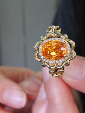 2.16ct刻面芬达戒指