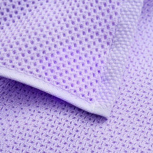 彤橙富安娜（FUANNA)清韵系列素色纯棉蜂窝毛方浴三件套(紫) 商品图4