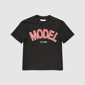 PHILIPPE MODEL 男士字母徽标印花圆领短袖T恤 黑色 CTSU JM00 24