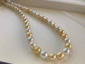 8mm-10mm金珠澳白混彩项链