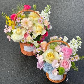 多巴胺色系手提花篮