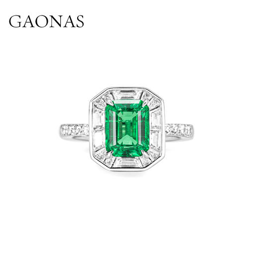 GAONAS 培育祖母绿【矿工的眼泪】方形设计经典贵气绿色戒指10156JG 商品图0