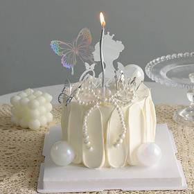 【蝶影仙颜】唯美梦幻感简约风女神专属-水果夹心生日蛋糕