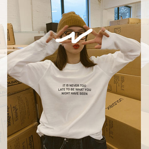 【多妈团购DANMO旦茉纯棉印花长T 任选3件99，3件一起加购下单，拍1件或2件不发货】春季单穿/内搭神器!质量好绝!高支高密!230g 100%纯棉!基础圆领款，宽松版型，简约而不简单-（唯仕） 商品图5