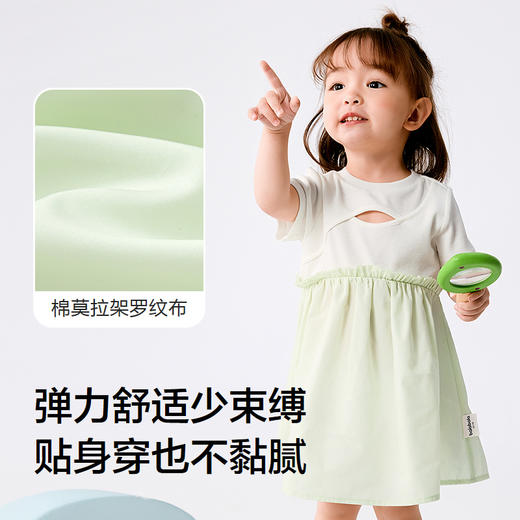 巴拉巴拉女童连衣裙宝宝裙子婴儿公主裙2025新款夏装拼接时髦洋气 商品图3